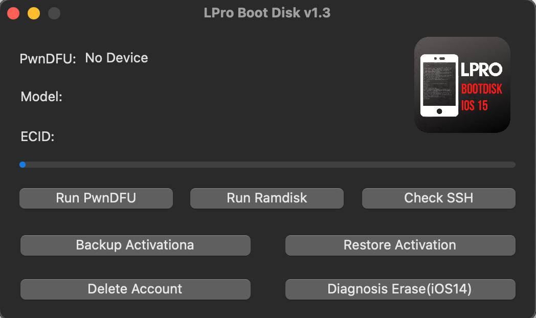 Lpro Boot Disk v1.3 tool for Disable Passcode bypass support ios 15