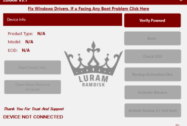 LURam v5.1 window tool Hello IOS 15/16 Bypass ICloud Hello Screen & Passcode & Broken Baseband IPhone iPad